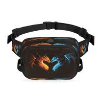 Sac banane multifonction motif dragons bleus et rouges pour voyage, sport, course à pied, sac banane pour femmes, hommes, enfants, filles, garçons, couleur, XL, Organiseur de sac