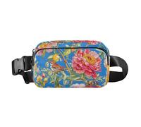 Sac banane multifonction résistant à l'eau pour homme et femme, sac banane pour voyage, course à pied, randonnée, fleurs d'automne, œillet jonquille, romarin, or rose, 08, 1 Size