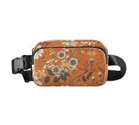 Sac banane multifonction résistant à l'eau pour homme et femme, sac banane pour voyage, course à pied, randonnée, fleurs d'automne, œillet jonquille, romarin, or rose, 11, 1 Size