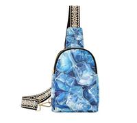 Sac banane multifonction tendance bleu transparent pour femme, Glaçons bleus transparents, 1 size