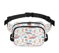 Sac banane multifonction tortue de mer pour voyage, sport, course à pied, hippocampe, ancre hippocampe, sac banane pour femmes, hommes, filles, garçons, couleur, XL, Organiseur de sac
