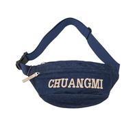 Sac banane multifonctionnel à bandoulière pour femmes poitrine homme ceinture mode lettre pack pour, Deep Blue Db, M, Western