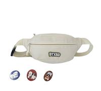 Sac banane multifonctionnel - Style japonais - Avec sangle réglable - Ceinture pour femme et fille - Petit sac à bandoulière pour la course à pied, blanc, Bag strap badge, Beauté de masse