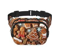 Sac banane noir avec sangle réglable Motif biscuits pain d'épice, noir, One Size