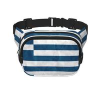 Sac banane noir avec sangle réglable Motif drapeau grec, noir, One Size