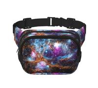 Sac banane noir avec sangle réglable Motif univers galaxie espace, noir, One Size