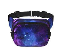 Sac banane noir avec sangle réglable Motif univers galaxie et espace, noir, One Size