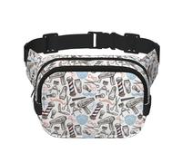 Sac banane noir avec sangle réglable pour barbier, noir, One Size