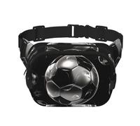 Sac banane noir de football pour femme - Imperméable et réglable - Sac banane tendance et décontracté - Pour la course à pied, l'entraînement, la randonnée, les voyages - Noir - Taille unique, Noir ,