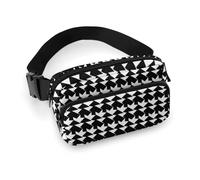 Sac banane noir motif pied-de-poule pour homme et femme - Sac banane réglable pour voyage, sport, randonnée - 20 x 13 cm, Style :, 20x13cm