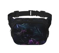 Sac banane noir mystery carré double couche - Sac banane unisexe partout pour la course, les voyages, la randonnée, le fitness, noir, taille unique, Noir/blanc, One Size