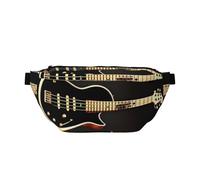 Sac banane noir pour guitare. Grande capacité, imperméable et résistant à la poussière, fermeture éclair sécurisée, adapté pour les voyages et les activités de plein air.