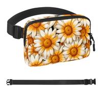 Sac banane orange Magritte pour homme et femme, sac banane avec poches à fermeture éclair, sac de taille imperméable avec sangle réglable pour l'entraînement, la course à pied, les voyages, la