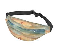 Sac banane orange pour homme et femme - Sac banane imperméable avec ceinture réglable - Sac à bandoulière décontracté - Sac banane de voyage pour le sport, la course à pied, le cyclisme, Aquarelle de