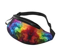 Sac banane Pad Teckel pour homme et femme, sac banane tendance, sac banane pour voyage, sport, marche, Fumée arc-en-ciel, Taille unique
