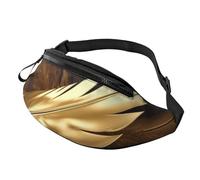 Sac banane Pad Teckel pour homme et femme, sac banane tendance, sac banane pour voyage, sport, marche, Plumes dorées, Taille unique