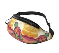 Sac banane Pad Teckel pour homme et femme, sac banane tendance, sac banane pour voyage, sport, marche, Tortue au soleil, Taille unique