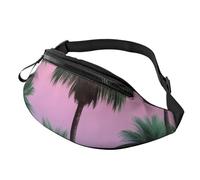 Sac Banane Palm Trees Printed Sac De Ceinture Durable Sacoche Bandoulière Réglable Bum Bag Belt pour Cyclisme Camping Balade