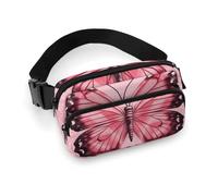 Sac banane papillon pour homme et femme - Sac banane réglable décontracté pour voyage, sport, randonnée, blanc, 20,1 x 13 cm, blanc, 7.9x5.1inches