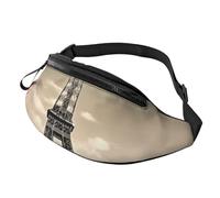 Sac banane Paris Tower pour homme et femme - Sac banane tendance pour course à pied - Sac à bandoulière étanche - Sac banane avec sangle réglable - Pour le sport et le voyage