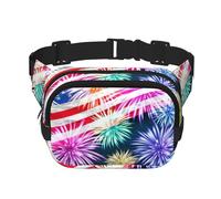 Sac banane patriotique 4 juillet imprimé drapeau américain unisexe carré double couche sac banane sac banane voyage entraînement, noir, taille unique, Noir, One Size