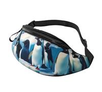 Sac banane Penguins pour homme et femme avec prise casque et ceinture réglable pour vélo, course à pied, jogging, voyage, entraînement en plein air, cyclisme, fitness, randonnée, Noir , Taille unique