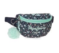 Sac banane Pepe Jeans Alenka, taille unique, bleu, 22 cm x 12 cm x 7 cm, polyester, fermeture éclair, parfait pour transporter les objets essentiels, sangle réglable, pompon décoratif