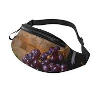 Sac banane personnalisé avec bouchon en liège et bouchon de raisin avec prise casque, sac banane unisexe pour la course à pied, la randonnée, pour homme et femme, Noir , Taille unique