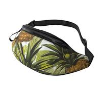 Sac banane personnalisé avec imprimé ananas exotiques tropicaux, léger et polyvalent, pour les aventures quotidiennes et en plein air, Noir , Taille unique, Sac à dos décontracté