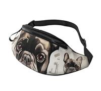 Sac banane personnalisé avec imprimé « I Love French Bulldog », sac à bandoulière léger et polyvalent pour les aventures quotidiennes et en plein air, Noir , Taille unique, Sac à dos décontracté