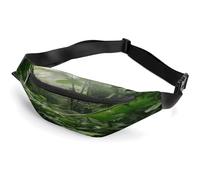 Sac banane personnalisé avec sangle réglable, imprimé tigre tropical, sac banane décontracté pour voyage, sport, course à pied, randonnée, Forêt tropicale., 36*15cm, Sac à dos décontracté