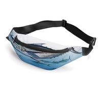 Sac banane personnalisé avec sangle réglable, sac banane décontracté à motif de chats gris mignon pour voyage, sport, course à pied, randonnée, Thon rouge Thunnus, 36*15cm, Sac à dos décontracté