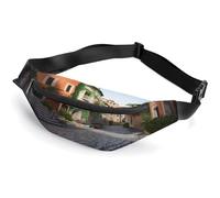Sac banane personnalisé avec sangle réglable, sac banane décontracté pour voyage, sport, course à pied, randonnée, Rue d'Italie, 36*15cm, Sac à dos décontracté