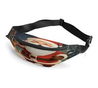 Sac banane personnalisé avec sangle réglable, sac banane décontracté pour voyage, sport, course à pied, randonnée, Père Noël, 36*15cm, Sac à dos décontracté