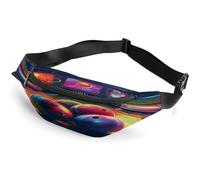 Sac banane personnalisé avec sangle réglable, sac banane décontracté pour voyage, sport, course à pied, randonnée, Boules de bowling, 36*15cm, Sac à dos décontracté