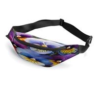 Sac banane personnalisé avec sangle réglable, sac banane décontracté pour voyage, sport, course à pied, randonnée, Pansy Perfection., 36*15cm, Sac à dos décontracté