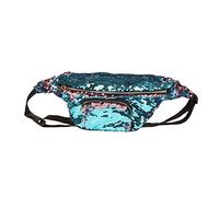 Sac banane personnalisé avec sangle réglable, sac de voyage tendance à une épaule avec paillettes scintillantes, sac à bandoulière pliable polyvalent pour femmes et filles, unisexe, Bleu Rose,
