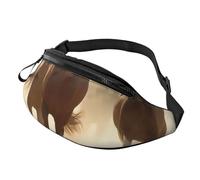 Sac banane personnalisé imprimé à pois girafe, sac à bandoulière léger et polyvalent pour les aventures quotidiennes et en plein air, Chevaux de course au galop, Taille unique, Sac à dos décontracté