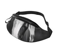 Sac banane personnalisé imprimé avion sur le lac, sac à bandoulière léger et polyvalent pour les aventures quotidiennes et en plein air, Vache noire et blanche, Taille unique, Sac à dos décontracté