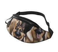 Sac banane personnalisé imprimé berger allemand, sac à bandoulière léger et polyvalent pour les aventures quotidiennes et en plein air, Noir , Taille unique, Sac à dos décontracté