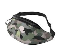 Sac banane personnalisé imprimé camouflage abstrait, sac à bandoulière léger et polyvalent pour les aventures quotidiennes et en plein air, Noir , Taille unique, Sac à dos décontracté