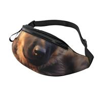 Sac banane personnalisé imprimé chiot berger allemand, sac à bandoulière léger et polyvalent pour les aventures quotidiennes et en plein air, Noir , Taille unique, Sac à dos décontracté