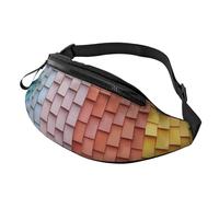 Sac banane personnalisé imprimé fleur jaune, sac à bandoulière léger et polyvalent pour les aventures quotidiennes et en plein air, Paroi ondulée colorée, Taille unique, Sac à dos décontracté