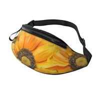 Sac banane personnalisé imprimé fleurs jaunes papillons, sac à bandoulière léger et polyvalent pour les aventures quotidiennes et en plein air, Noir , Taille unique, Sac à dos décontracté