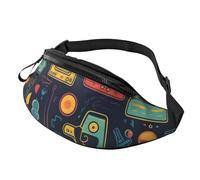 Sac banane personnalisé imprimé Happy-Halloween-Day-Trick-Or-Treat - Sac à bandoulière léger et polyvalent pour les aventures quotidiennes et en plein air, Modèle de jeu vidéo., Taille unique, Sac à