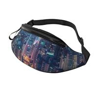 Sac banane personnalisé imprimé Hong Kong, sac à bandoulière léger et polyvalent pour les aventures quotidiennes et en plein air, Noir , Taille unique, Sac à dos décontracté