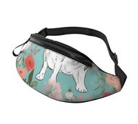 Sac banane personnalisé imprimé marbre bleu turquoise, sac à bandoulière léger et polyvalent pour les aventures quotidiennes et en plein air, Sweet Basset Hound Florals, Taille unique, Sac à dos