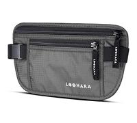 Sac Banane Plat RFID, Gris, 25 cm x 13 cm x 13 cm, Ceinture Porte-Monnaie