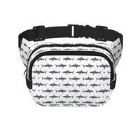 Sac banane poisson et requin pour homme et femme, sac banane tendance pour entraînement, course, voyage, randonnée, Noir , Taille unique