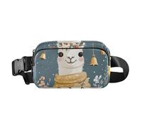 Sac banane portant une écharpe, un lama, sac banane en plein air, multicolore, Taille unique, Décontracté